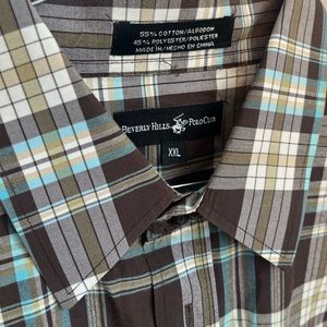 Brown plaid shirt sleeve buttonup